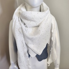 Musliinsall valge kuldsete täppidega